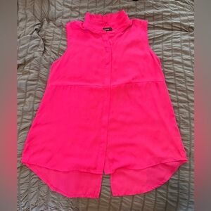 Women’s Apt. 9 Hot Pink Button-Front Sleeveless Blouse XL
